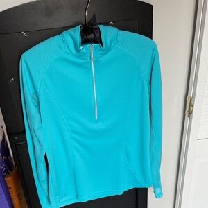 Pebble Beach Aqua Blue Half-Zip Pullover